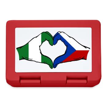 Nigeria République tchèque drapeau mains coeur forme - Boîte à goûter - rouge - Devant