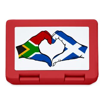 South Africa Scotland Flag Hands Heart Shape - Lunchbox - red - Front