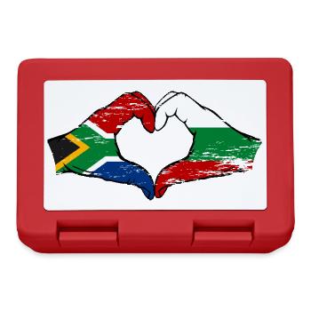Afrique du Sud Bulgarie Drapeau Mains Coeur Forme Utilisé - Boîte à goûter - rouge - Devant