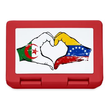 Algeria Venezuela Flag Hands Heart Shape Used - Lunchbox - red - Front