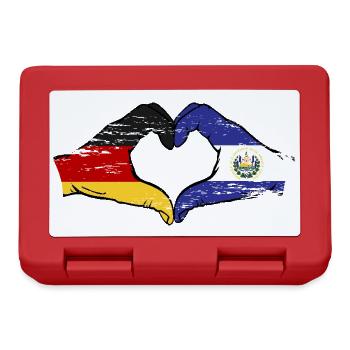 Allemagne El Salvador Drapeau Mains Coeur Forme Utilisé - Boîte à goûter - rouge - Devant