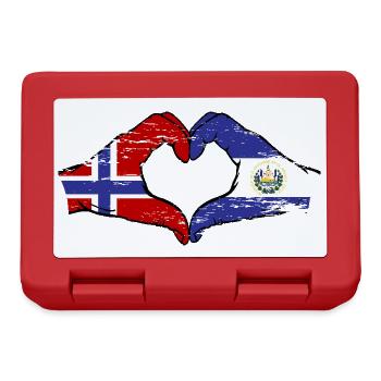 Norway El Salvador flag hands heart shape used - Lunchbox - red - Front