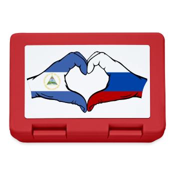 Nicaragua Russie Drapeau Mains Coeur Forme - Boîte à goûter - rouge - Devant