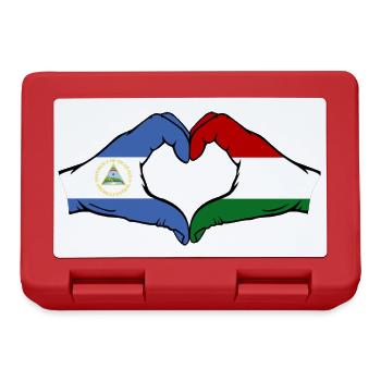 Nicaragua Hongrie Drapeau Mains Coeur Forme - Boîte à goûter - rouge - Devant