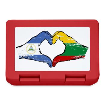 Nicaragua Lituanie drapeau mains forme de coeur utilisé - Boîte à goûter - rouge - Devant