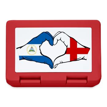 Nicaragua Angleterre Drapeau Mains Coeur Forme - Boîte à goûter - rouge - Devant
