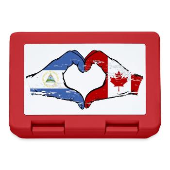 Nicaragua Canada drapeau mains forme de coeur utilisé - Boîte à goûter - rouge - Devant