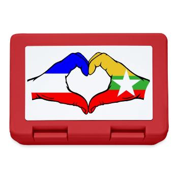 Holland Myanmar Flag Hands Heart Shape - Lunchbox - red - Front
