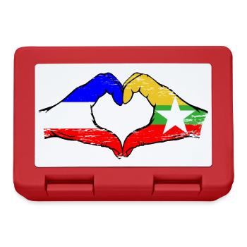 Holland Myanmar flag hands heart shape used - Lunchbox - red - Front