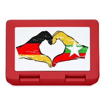 Allemagne Myanmar drapeau mains forme de coeur utilisé - Boîte à goûter - rouge - Devant
