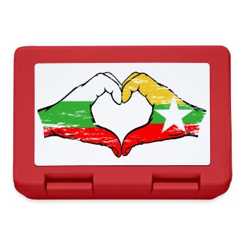 Bulgarie Myanmar drapeau mains forme de coeur utilisé - Boîte à goûter - rouge - Devant