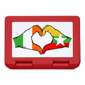 Ireland Myanmar Flag Hands Heart Shape - Lunchbox - red - Front