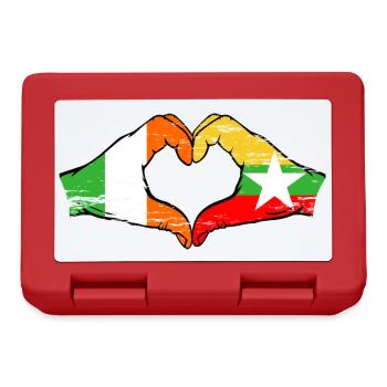 Ireland Myanmar flag hands heart shape used - Lunchbox - red - Front