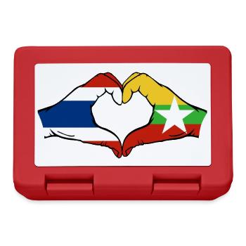 Thaïlande Myanmar drapeau mains coeur - Boîte à goûter - rouge - Devant