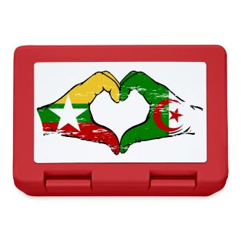 Myanmar Algérie drapeau mains forme de coeur utilisé - Boîte à goûter - rouge - Devant