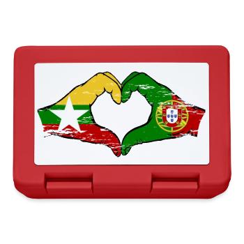 Myanmar Portugal drapeau mains forme de coeur utilisé - Boîte à goûter - rouge - Devant