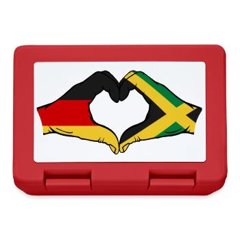 Allemagne Jamaïque Drapeau Mains Coeur Forme - Boîte à goûter - rouge - Devant