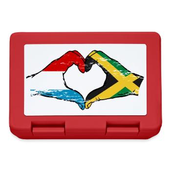 Luxembourg Drapeau de la Jamaïque mains forme de coeur utilisé - Boîte à goûter - rouge - Devant