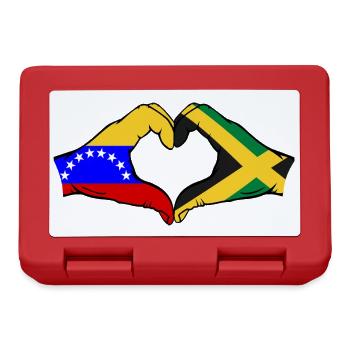 Venezuela Jamaika Flagge Hände Herzform - Brotdose - Rot - Vorne