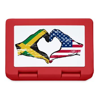 Jamaïque États-Unis Mains Forme de coeur Utilisé - Boîte à goûter - rouge - Devant