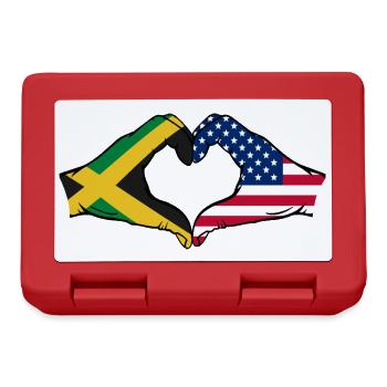 Jamaïque États-Unis Mains Forme de coeur - Boîte à goûter - rouge - Devant