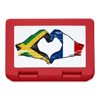 Jamaica France Hands Heart Shape Used - Lunchbox - red - Front