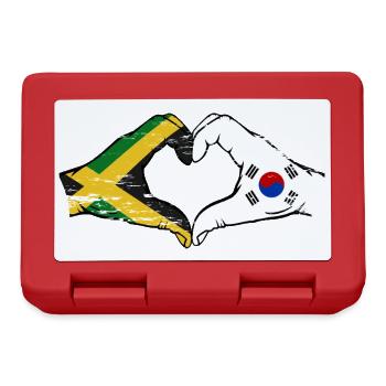 Jamaica South Korea hands heart shape used - Lunchbox - red - Front