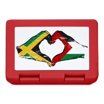 Jamaica Palestine Hands Heart Shape Used - Lunchbox - red - Front