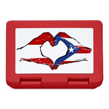 Österreich Puerto Rico Hände Herzform used - Brotdose - Rot - Vorne