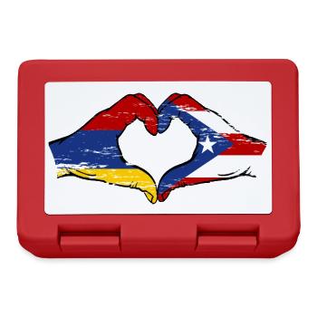 Arménie Porto Rico Mains Coeur Forme Utilisé - Boîte à goûter - rouge - Devant