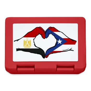 Ägypten Puerto Rico Hände Herzform - Brotdose - Rot - Vorne