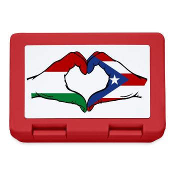 Ungarn Puerto Rico Hände Herzform - Brotdose - Rot - Vorne