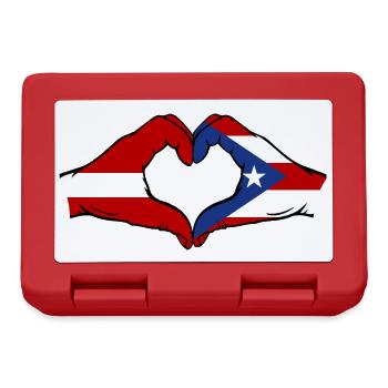 Lettland Puerto Rico Hände Herzform - Brotdose - Rot - Vorne