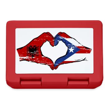 Albanie Porto Rico Mains Forme de Coeur Utilisé - Boîte à goûter - rouge - Devant