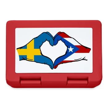 Schweden Puerto Rico Hände Herzform - Brotdose - Rot - Vorne