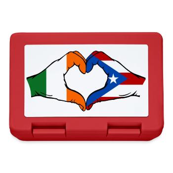 Irlande Porto Rico Drapeau Mains Coeur Forme - Boîte à goûter - rouge - Devant