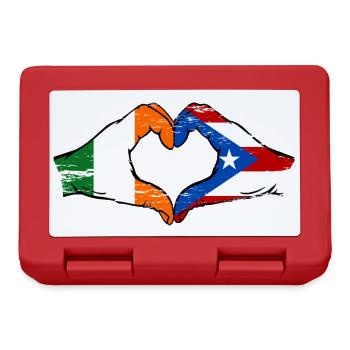 Irland Puerto Rico Flagge Hände Herzform used - Brotdose - Rot - Vorne