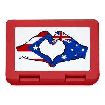 Porto Rico Australie Drapeau Mains Coeur Forme - Boîte à goûter - rouge - Devant