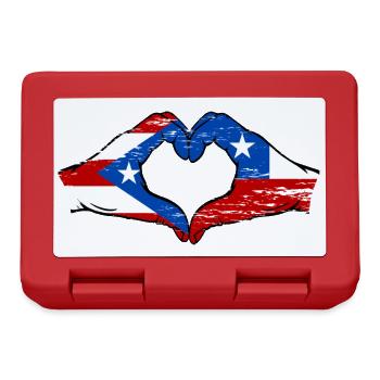 Puerto Rico Chile flag hands heart shape used - Lunchbox - red - Front