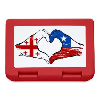 Géorgie Chili Drapeau Mains Coeur Forme Utilisé - Boîte à goûter - rouge - Devant