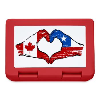 Kanada Chile Flagge Hände Herzform used - Brotdose - Rot - Vorne