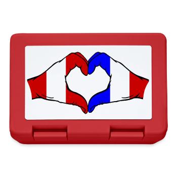Peru France Hands Heart Shape - Lunchbox - red - Front