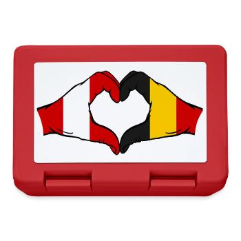 Pérou Belgique Mains Forme de coeur - Boîte à goûter - rouge - Devant