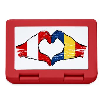 Peru Belgien Rumänien Hände Herzform used - Brotdose - Rot - Vorne