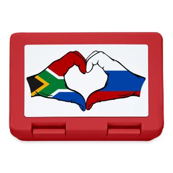 Afrique du Sud Russie Drapeau Mains Coeur Forme - Boîte à goûter - rouge - Devant