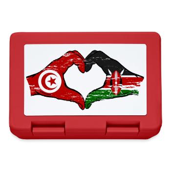 Tunesien Kenia Flagge Hände Herz used - Brotdose - Rot - Vorne