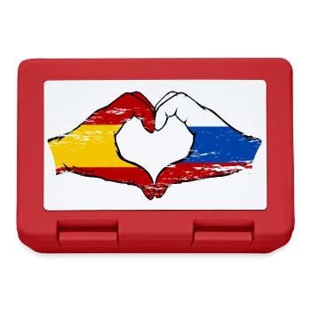 Spain Russia Flag Hands Heart Used - Lunchbox - red - Front