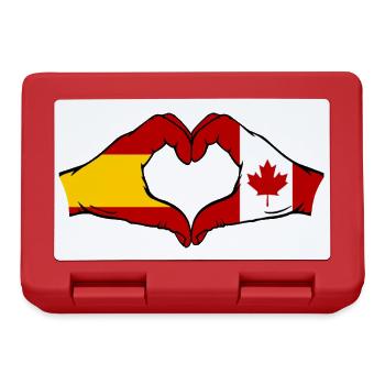 Espagne Canada Drapeau Mains Coeur - Boîte à goûter - rouge - Devant