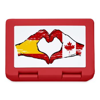 Espagne Canada Drapeau Mains Coeur Utilisé - Boîte à goûter - rouge - Devant