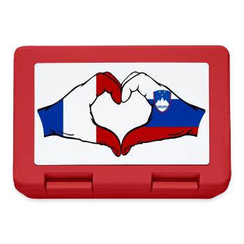 Frankreich Slowenien Flagge Hände Herzform - Brotdose - Rot - Vorne